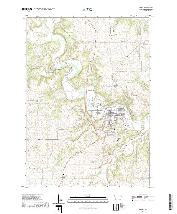 US Topo 7.5-minute map for Decorah IA