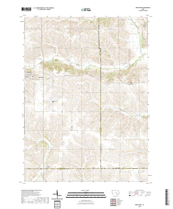 US Topo 7.5-minute map for Deep River IA