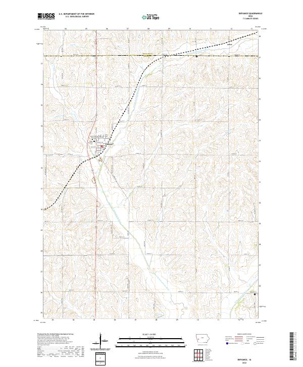 US Topo 7.5-minute map for Defiance IA