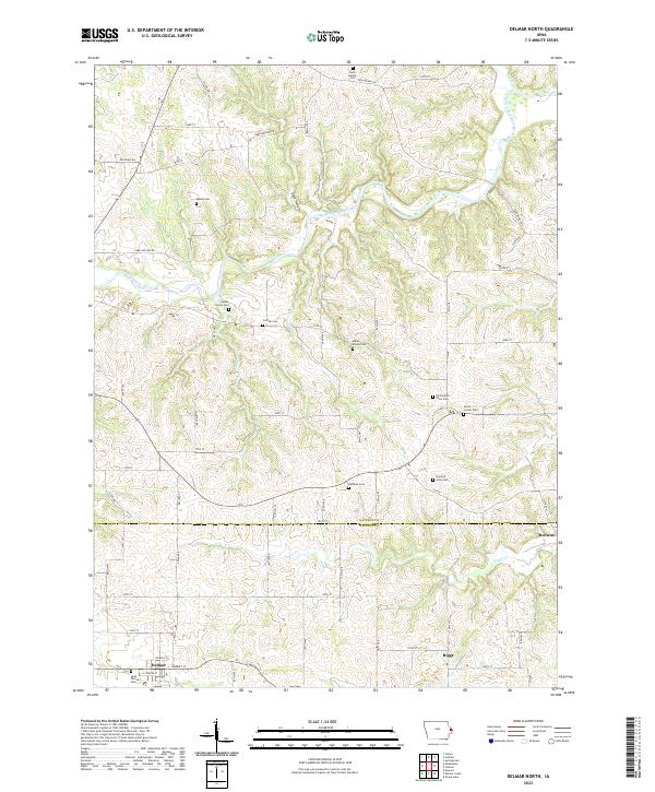 US Topo 7.5-minute map for Delmar North IA