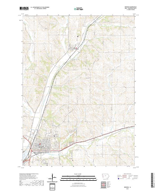 US Topo 7.5-minute map for Denison IA