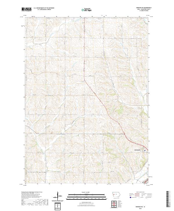 US Topo 7.5-minute map for Denison SW IA