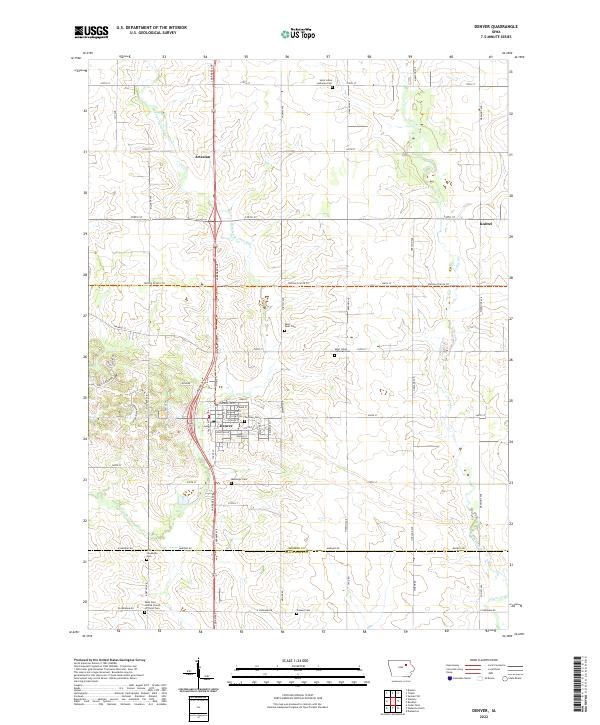 US Topo 7.5-minute map for Denver IA