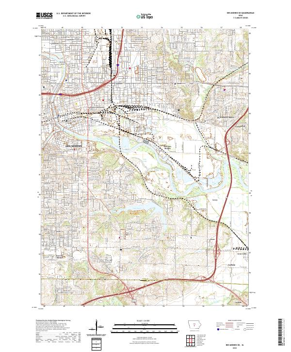 US Topo 7.5-minute map for Des Moines SE IA