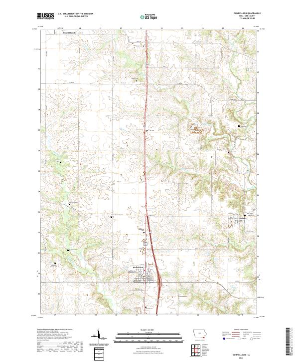 US Topo 7.5-minute map for Donnellson IA