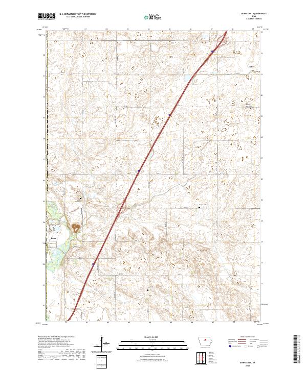 US Topo 7.5-minute map for Dows East IA