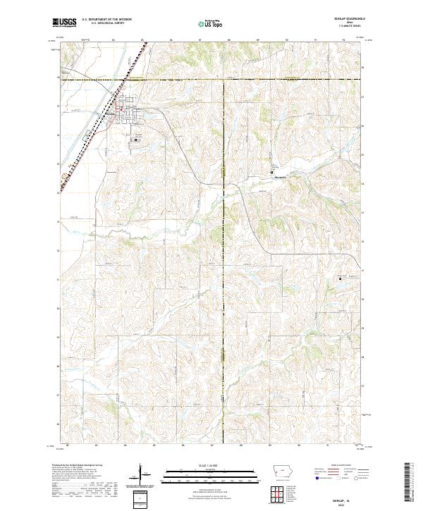 US Topo 7.5-minute map for Dunlap IA