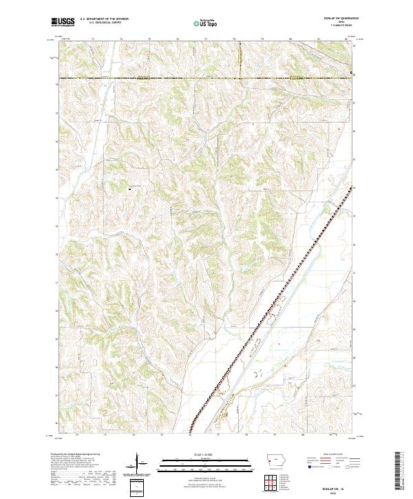 US Topo 7.5-minute map for Dunlap SW IA