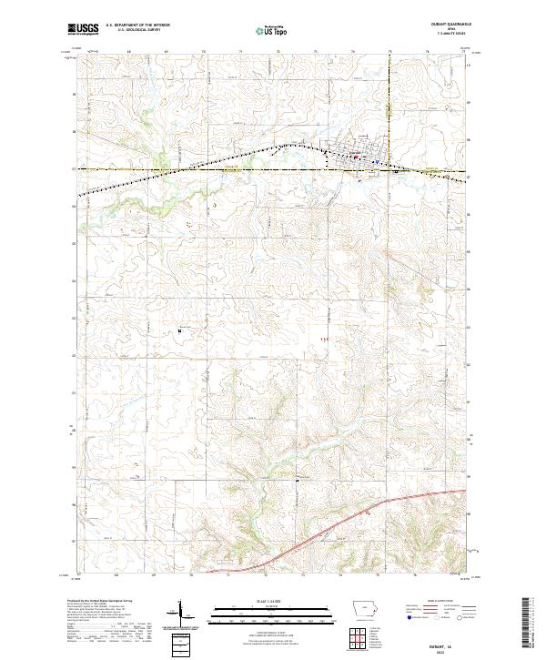 US Topo 7.5-minute map for Durant IA