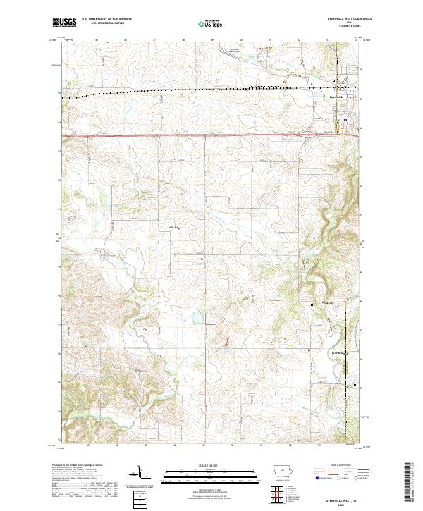 US Topo 7.5-minute map for Dyersville West IA