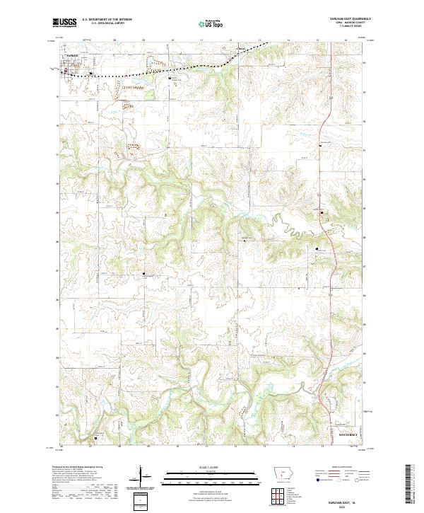 US Topo 7.5-minute map for Earlham East IA