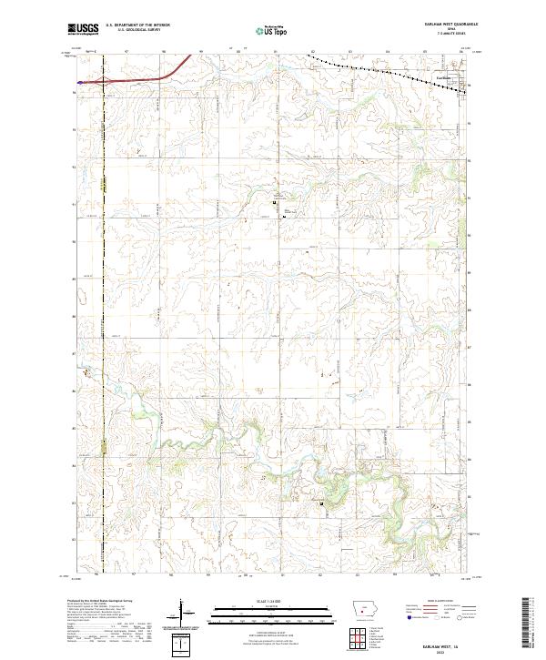 US Topo 7.5-minute map for Earlham West IA