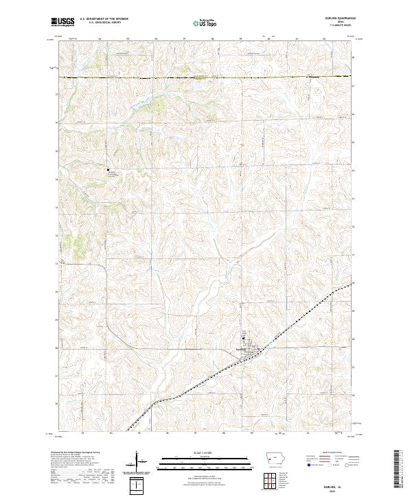 US Topo 7.5-minute map for Earling IA