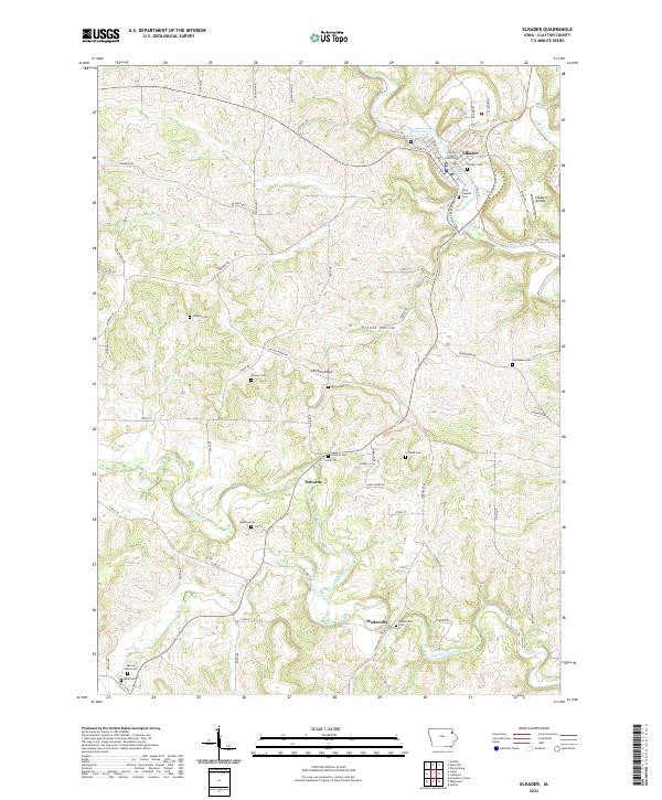 US Topo 7.5-minute map for Elkader IA