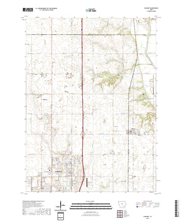 US Topo 7.5-minute map for Elkhart IA