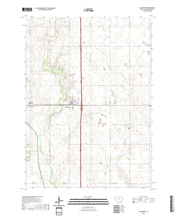 US Topo 7.5-minute map for Ellsworth IA