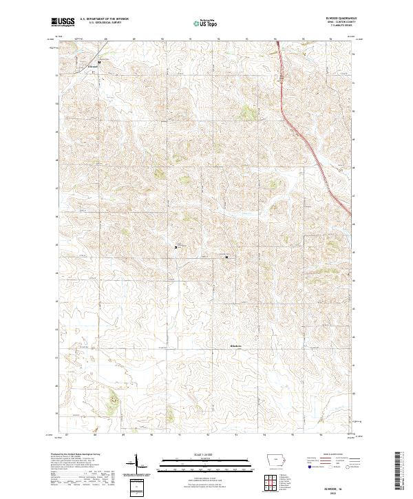 US Topo 7.5-minute map for Elwood IA