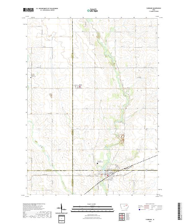 US Topo 7.5-minute map for Fairbank IA