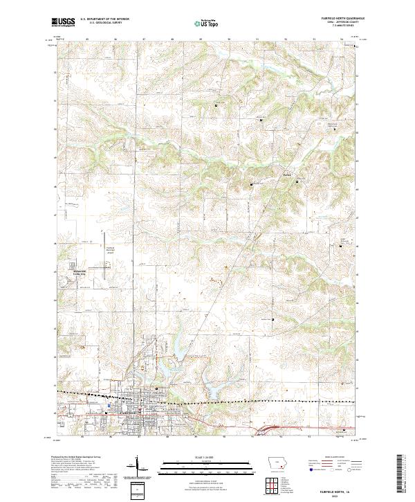 US Topo 7.5-minute map for Fairfield North IA