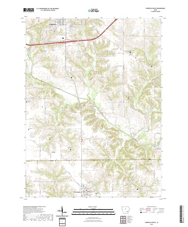 US Topo 7.5-minute map for Fairfield South IA