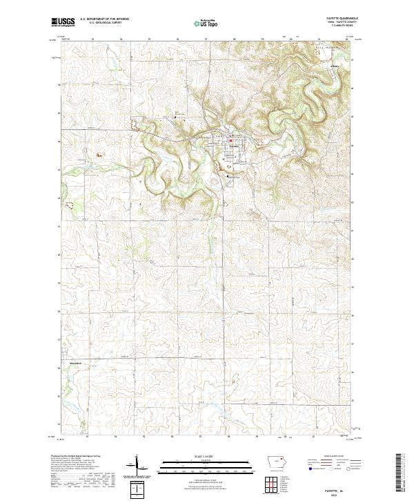 US Topo 7.5-minute map for Fayette IA