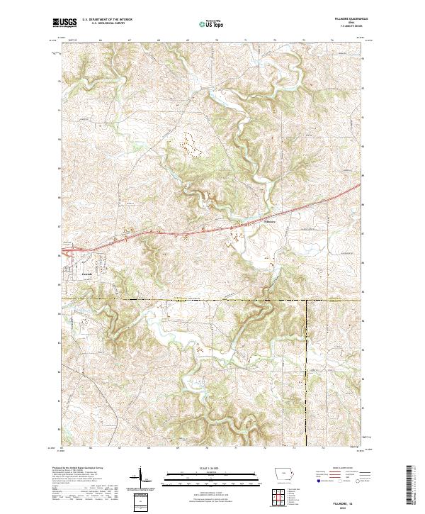 US Topo 7.5-minute map for Fillmore IA