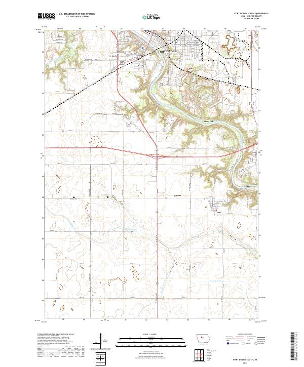 US Topo 7.5-minute map for Fort Dodge South IA