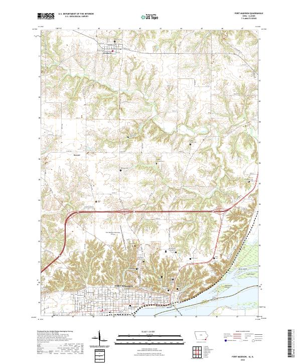 US Topo 7.5-minute map for Fort Madison IAIL