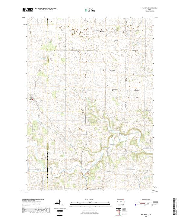 US Topo 7.5-minute map for Frankville IA