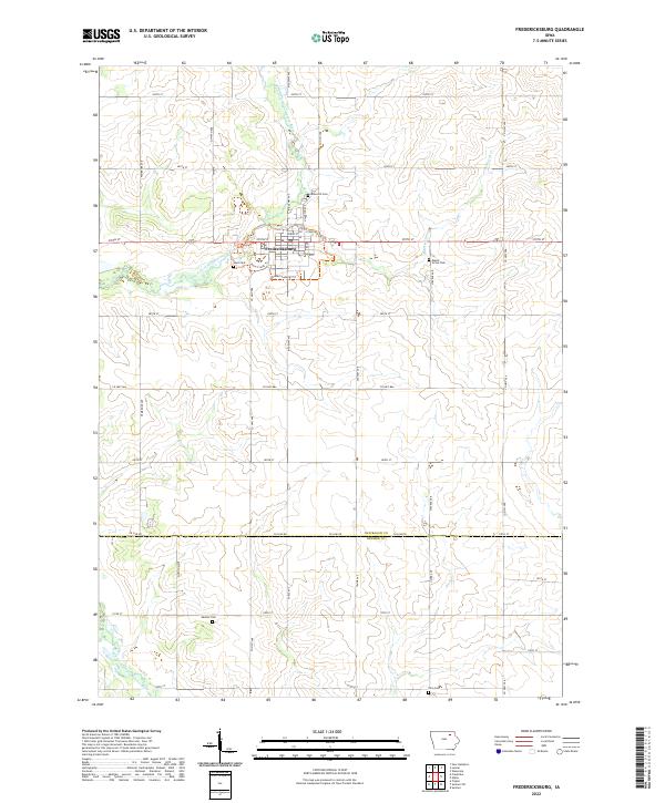 US Topo 7.5-minute map for Fredericksburg IA