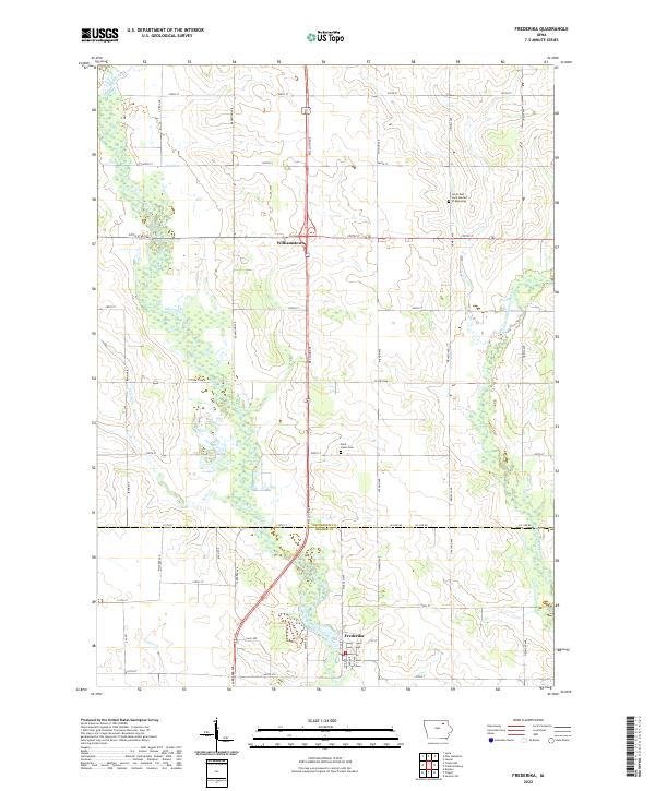 US Topo 7.5-minute map for Frederika IA