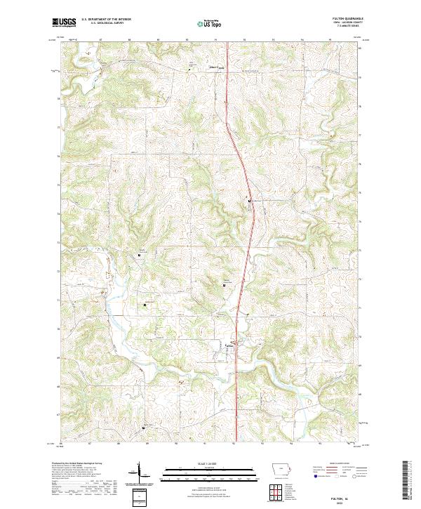 US Topo 7.5-minute map for Fulton IA