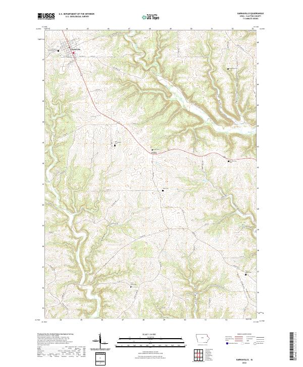 US Topo 7.5-minute map for Garnavillo IA