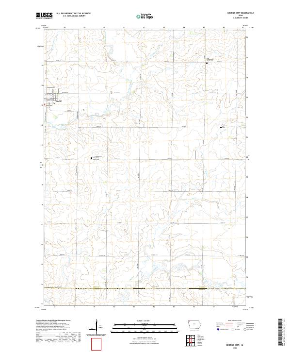 US Topo 7.5-minute map for George East IA