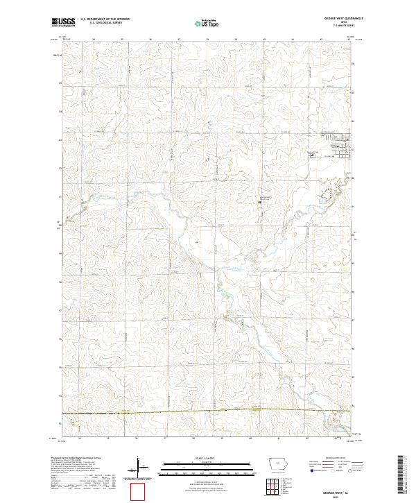 US Topo 7.5-minute map for George West IA