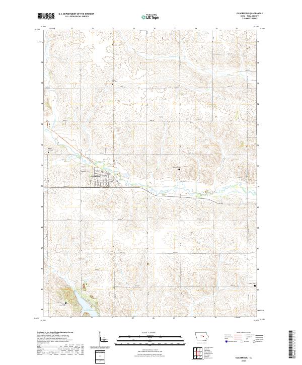 US Topo 7.5-minute map for Gladbrook IA