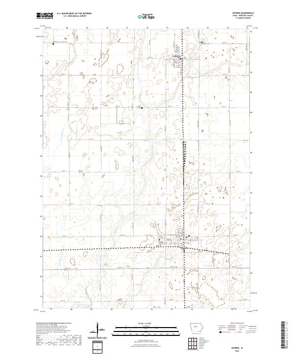 US Topo 7.5-minute map for Gowrie IA