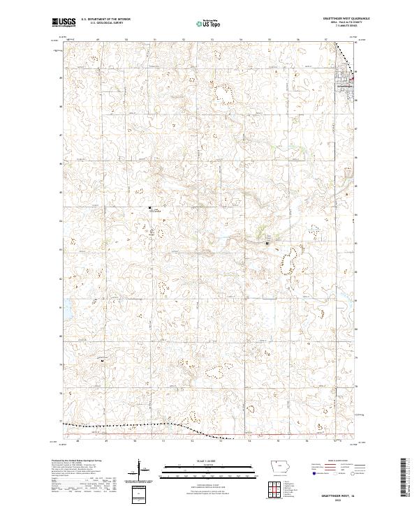 US Topo 7.5-minute map for Graettinger West IA