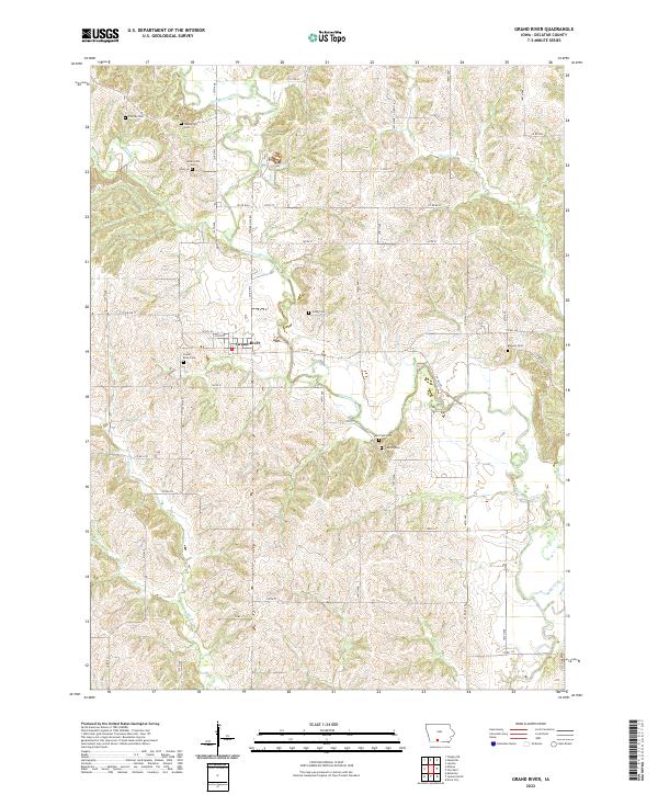 US Topo 7.5-minute map for Grand River IA