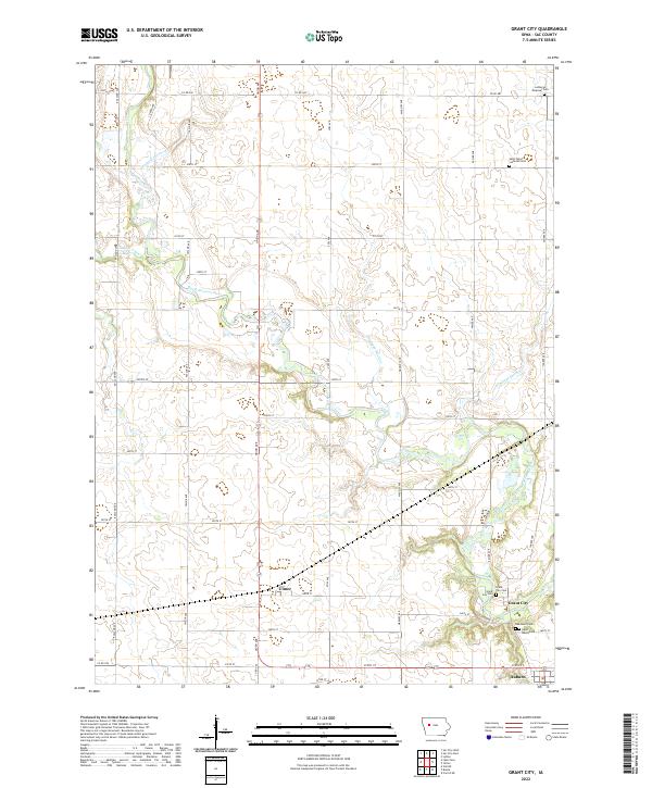 US Topo 7.5-minute map for Grant City IA