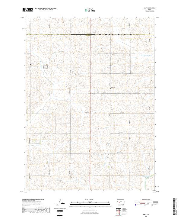 US Topo 7.5-minute map for Gray IA