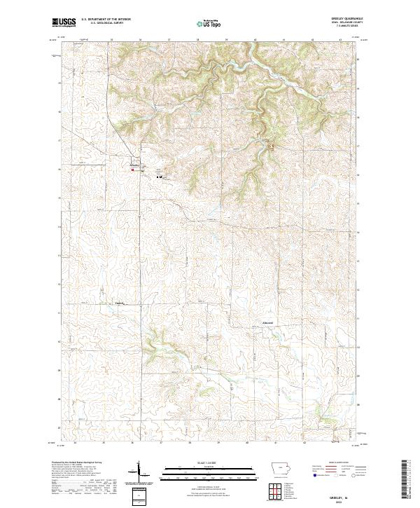 US Topo 7.5-minute map for Greeley IA