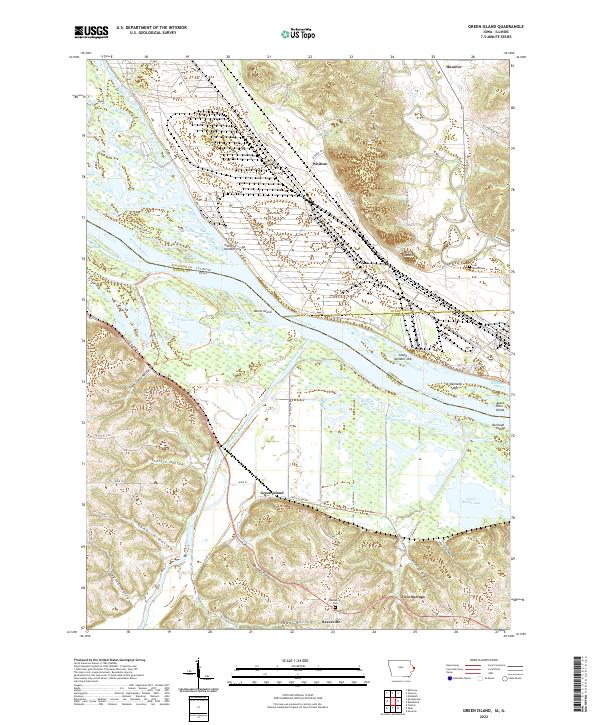 US Topo 7.5-minute map for Green Island IAIL