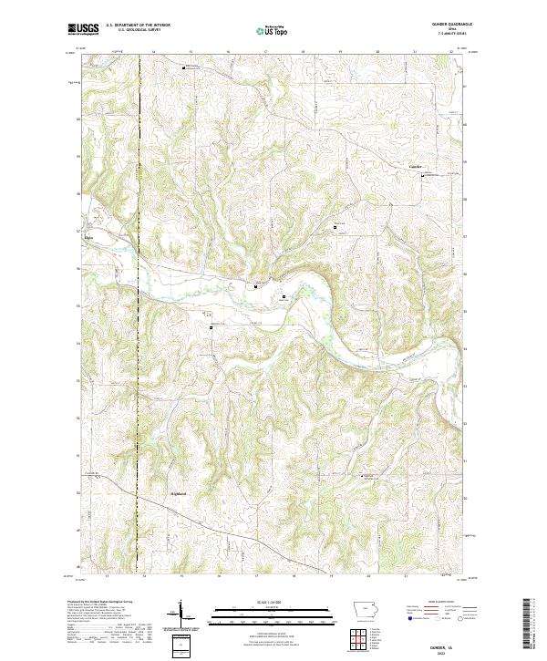 US Topo 7.5-minute map for Gunder IA