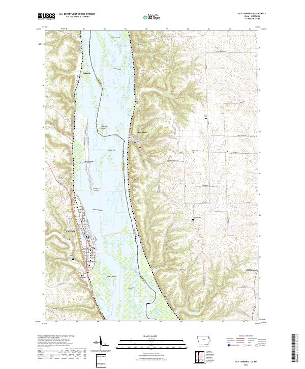 US Topo 7.5-minute map for Guttenberg IAWI