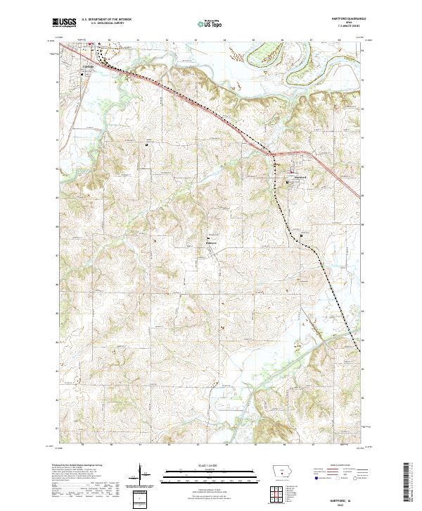 US Topo 7.5-minute map for Hartford IA