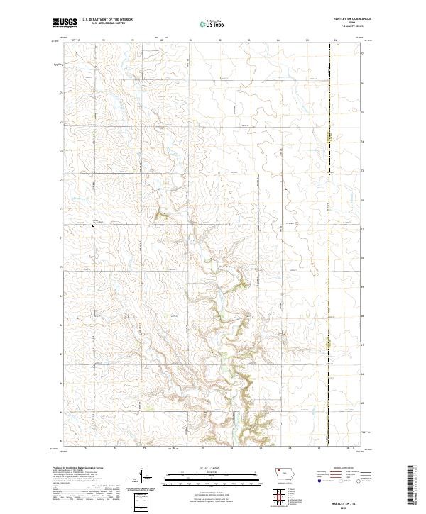 US Topo 7.5-minute map for Hartley SW IA