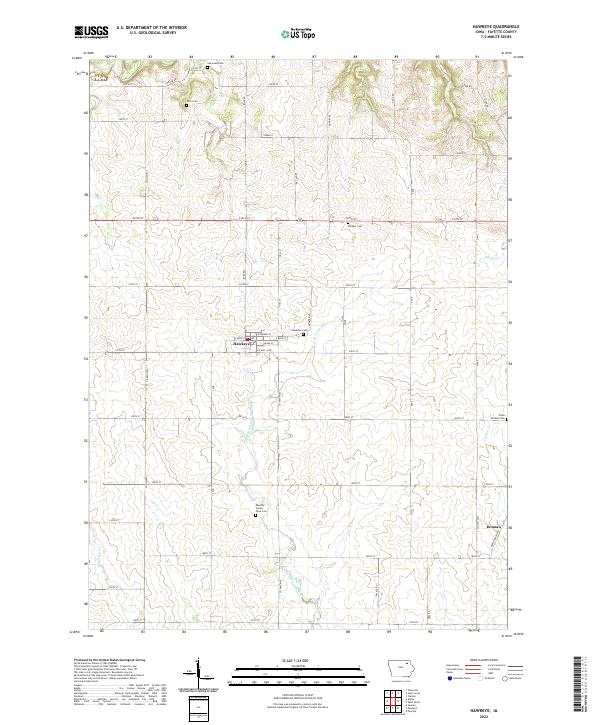 US Topo 7.5-minute map for Hawkeye IA