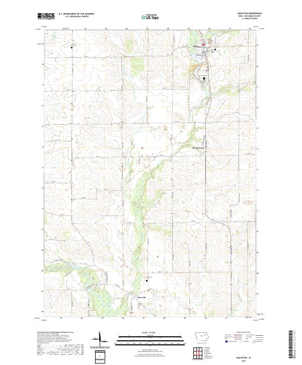 US Topo 7.5-minute map for Hazleton IA