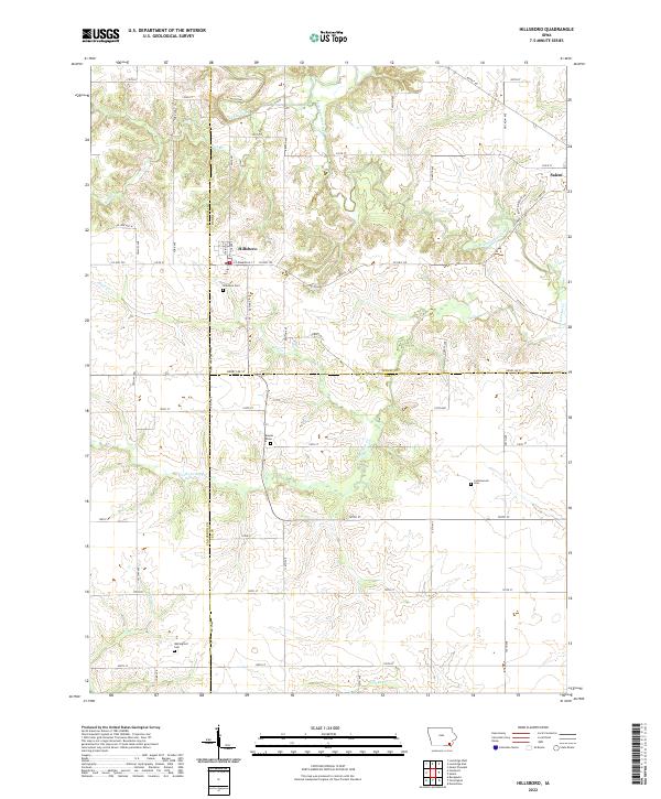 US Topo 7.5-minute map for Hillsboro IA